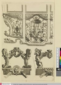[Manefiecke Caros, van zyn Majesteit van Groot Bretagnie; gemaakt in den Haag, den 20 Iuly 1698; Seitenansicht und Detailansichten eines Tragestuhls]